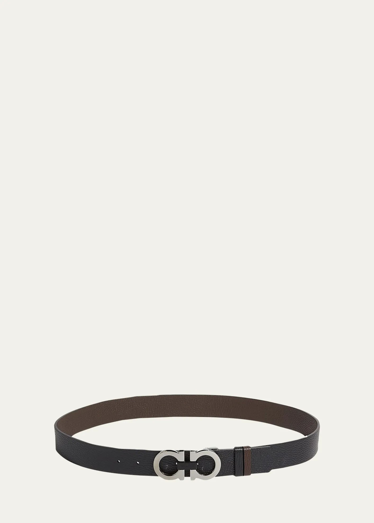 FerragamoMoufflon Adjustable & Reversible Double-Gancini Buckle Leather Belt