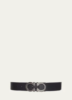 FerragamoMoufflon Adjustable & Reversible Double-Gancini Buckle Leather Belt
