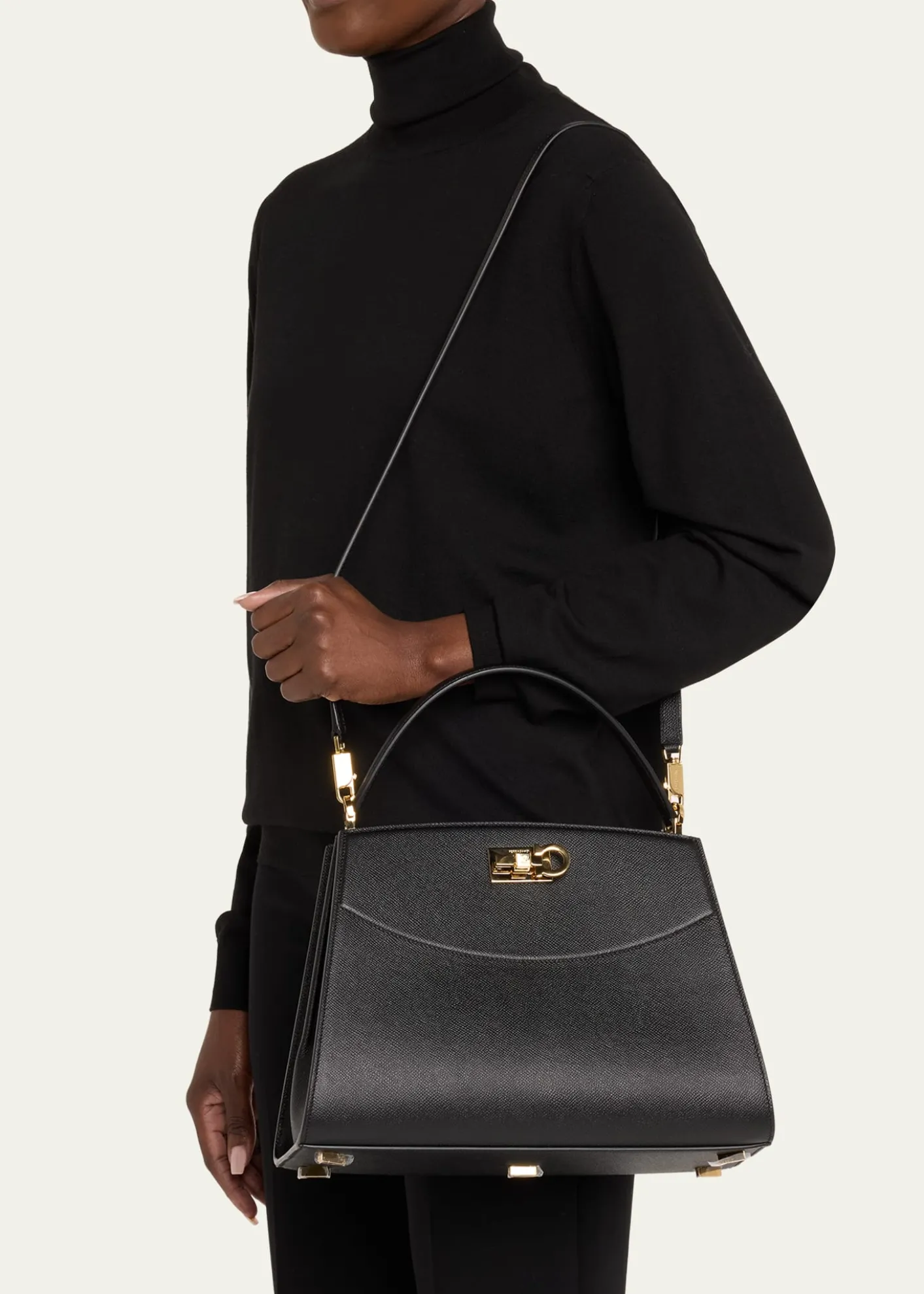 FerragamoNew Studio Box Medium Top Handle Bag