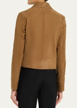 FerragamoNubuck Leather Boxy Jacket