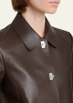 FerragamoNubuck Leather Gancini Single-Breasted Jacket