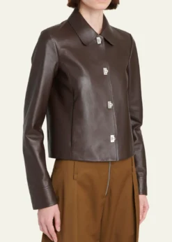 FerragamoNubuck Leather Gancini Single-Breasted Jacket