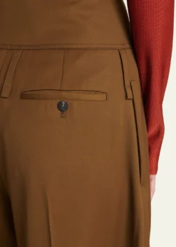 FerragamoPleated Wool-Cashmere Barrel-Leg Trousers