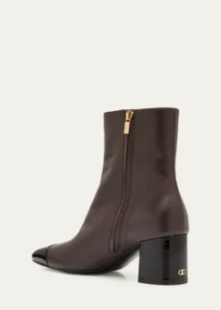 FerragamoSambi Cap-Toe Leather Ankle Boots