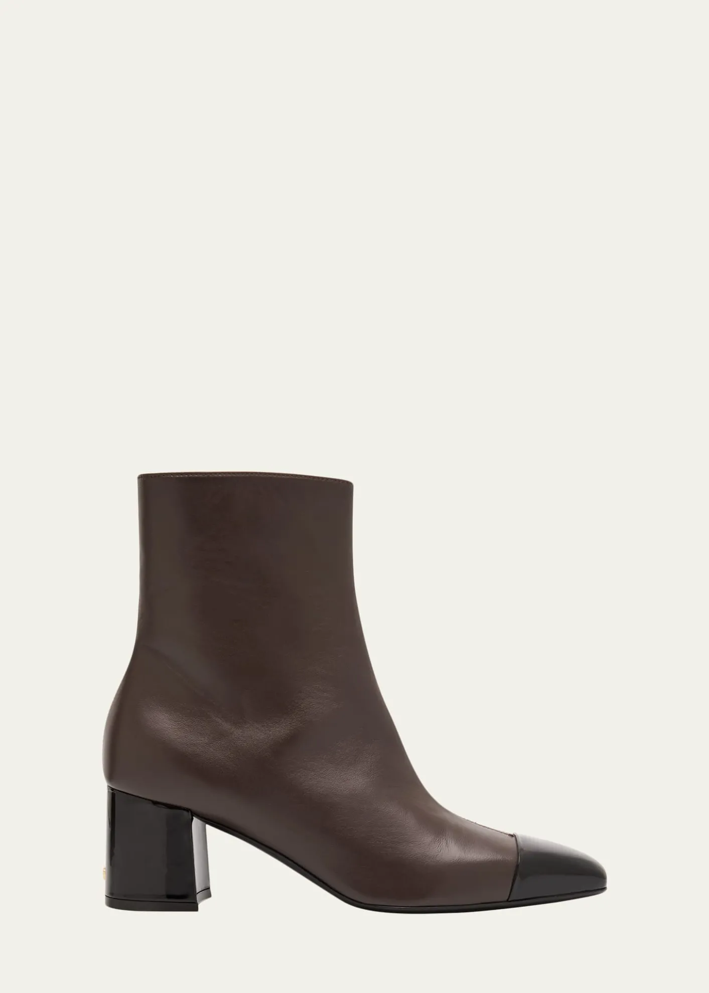 FerragamoSambi Cap-Toe Leather Ankle Boots