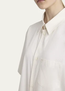 FerragamoSilk Canvas Short-Sleeve Button-Down Shirt