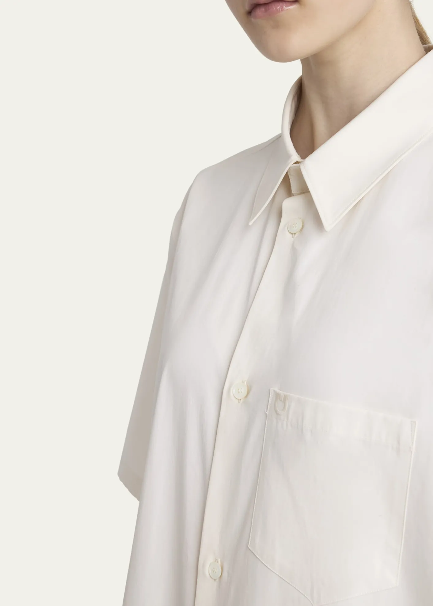 FerragamoSilk Canvas Short-Sleeve Button-Down Shirt