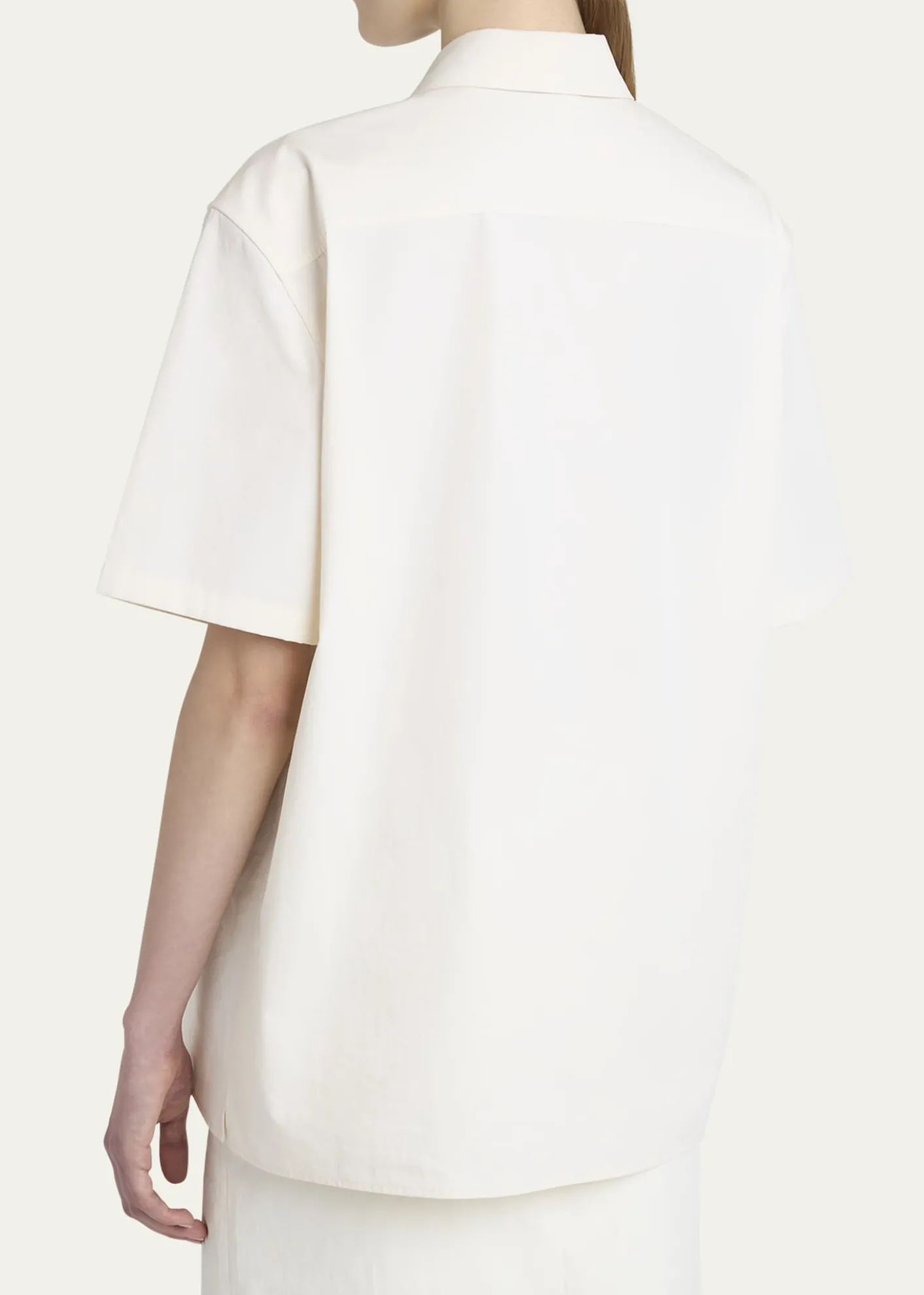 FerragamoSilk Canvas Short-Sleeve Button-Down Shirt