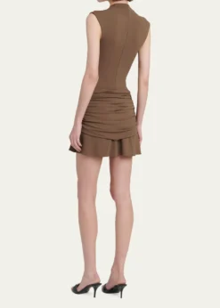 FerragamoSleeveless Draped Wrap Jersey Mini Dress