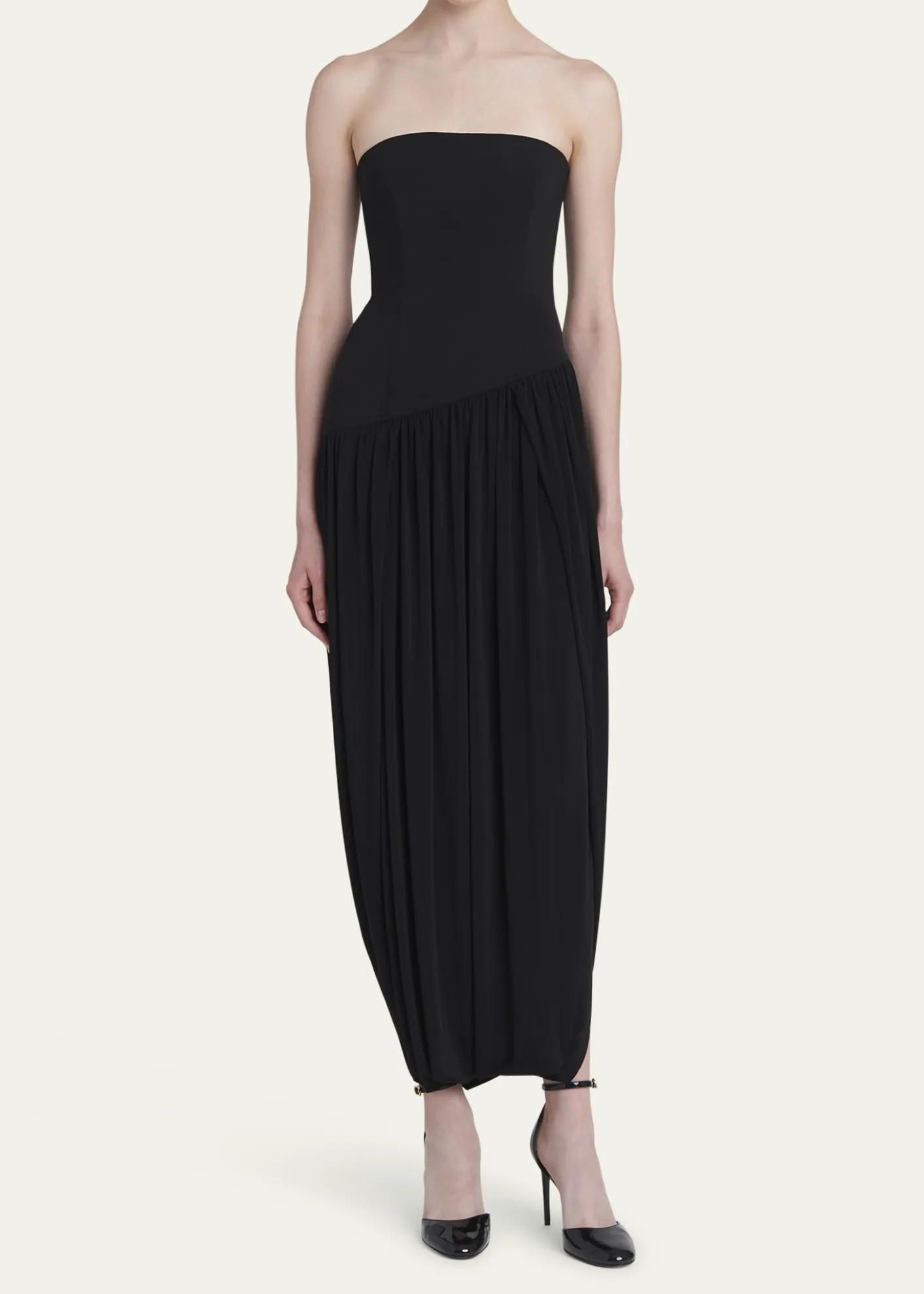 FerragamoStrapless Drop-Waist Bubble Evening Gown