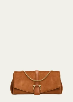 FerragamoSuede Gancio Buckle Shoulder Bag