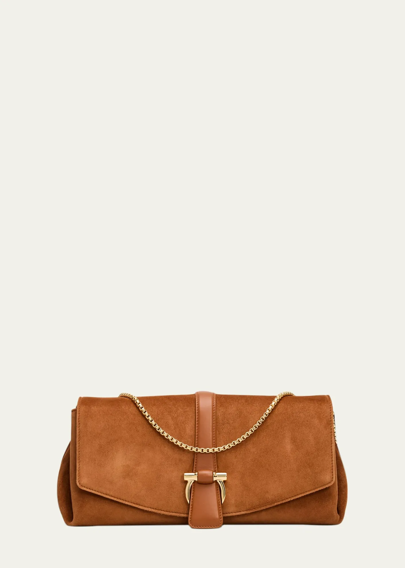 FerragamoSuede Gancio Buckle Shoulder Bag