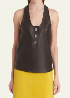 FerragamoToggle Nappa Leather Racerback Tank Top