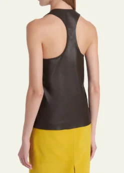FerragamoToggle Nappa Leather Racerback Tank Top