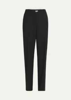 FerragamoTurn-Lock Crepe Straight-Leg Pants