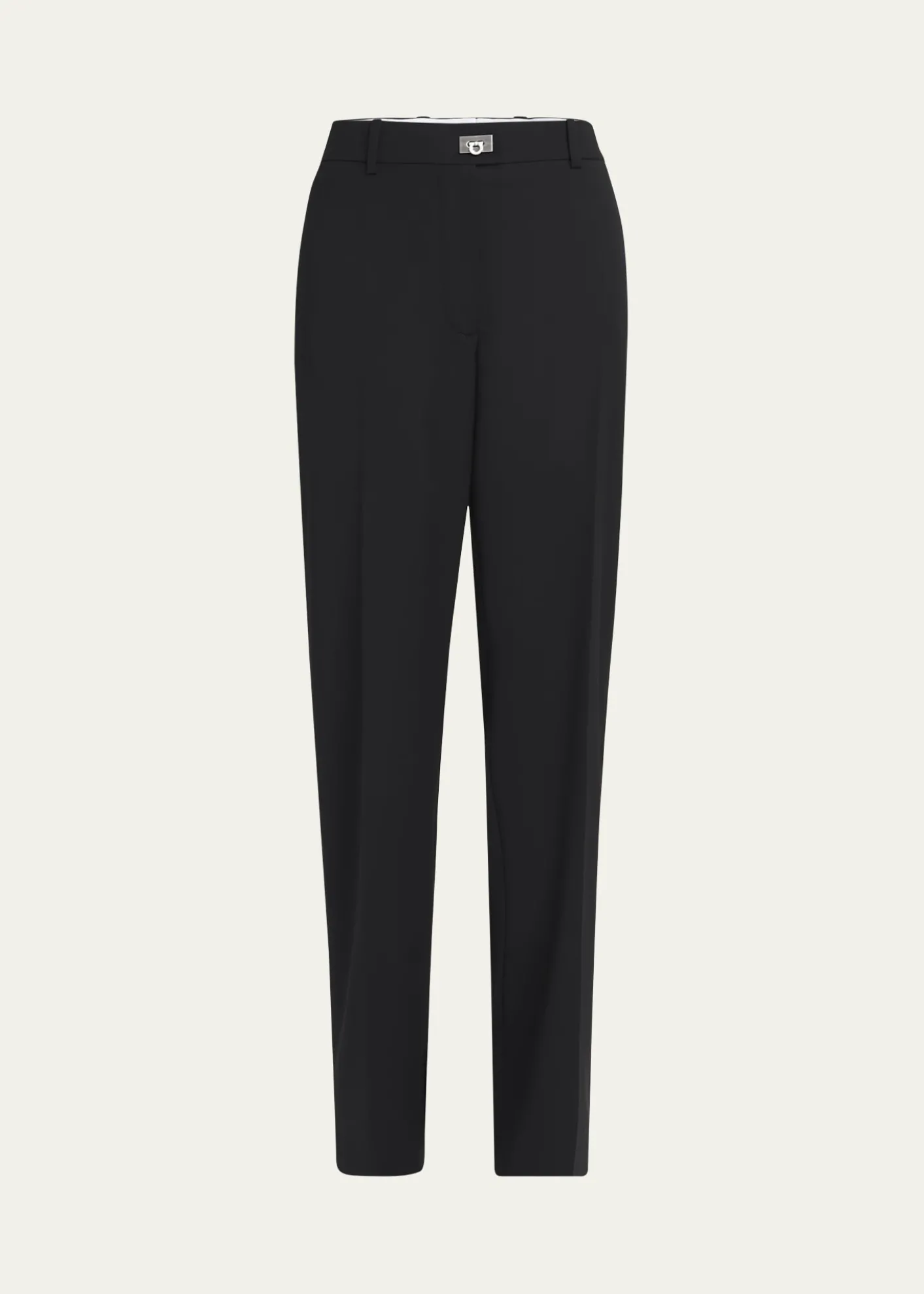 FerragamoTurn-Lock Crepe Straight-Leg Pants