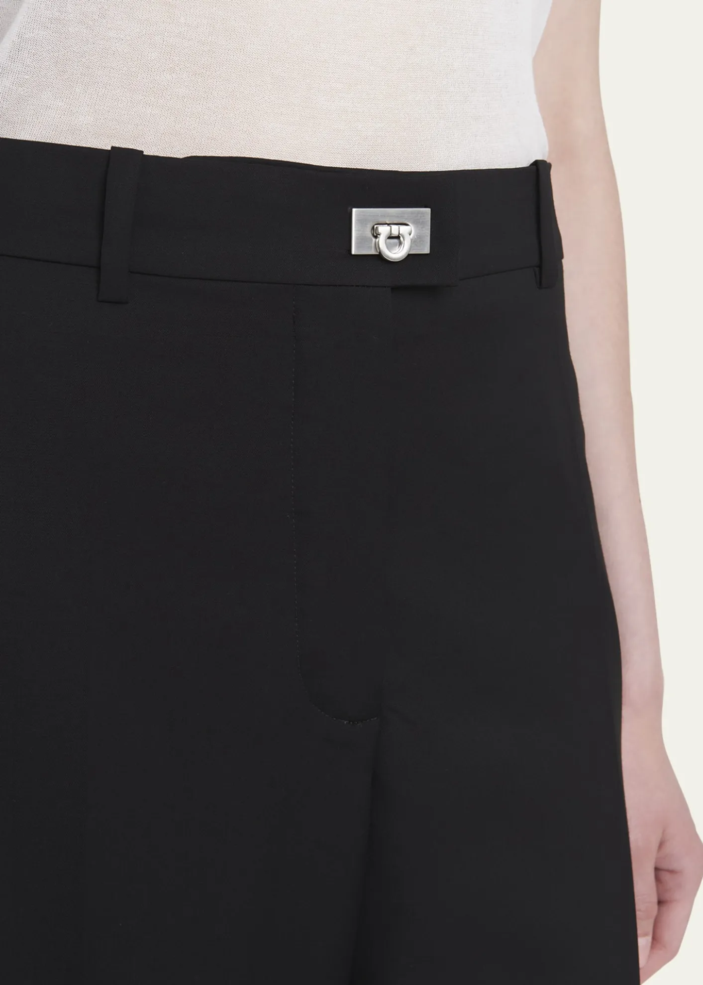 FerragamoTurn-Lock Crepe Straight-Leg Pants