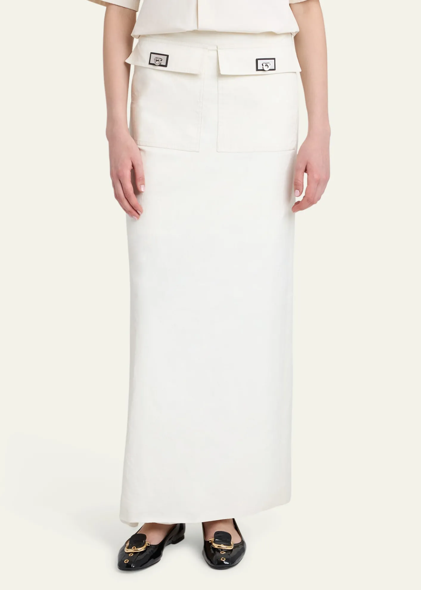 FerragamoTurn-Lock Pocket Maxi Skirt