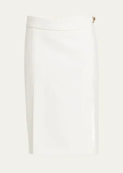 FerragamoTwist-Lock Belted Slit Pencil Skirt