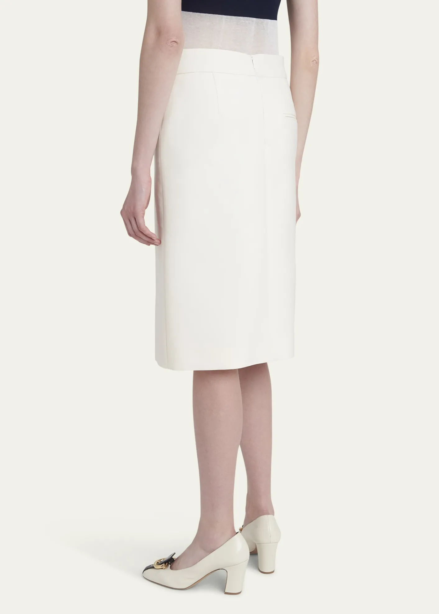 FerragamoTwist-Lock Belted Slit Pencil Skirt