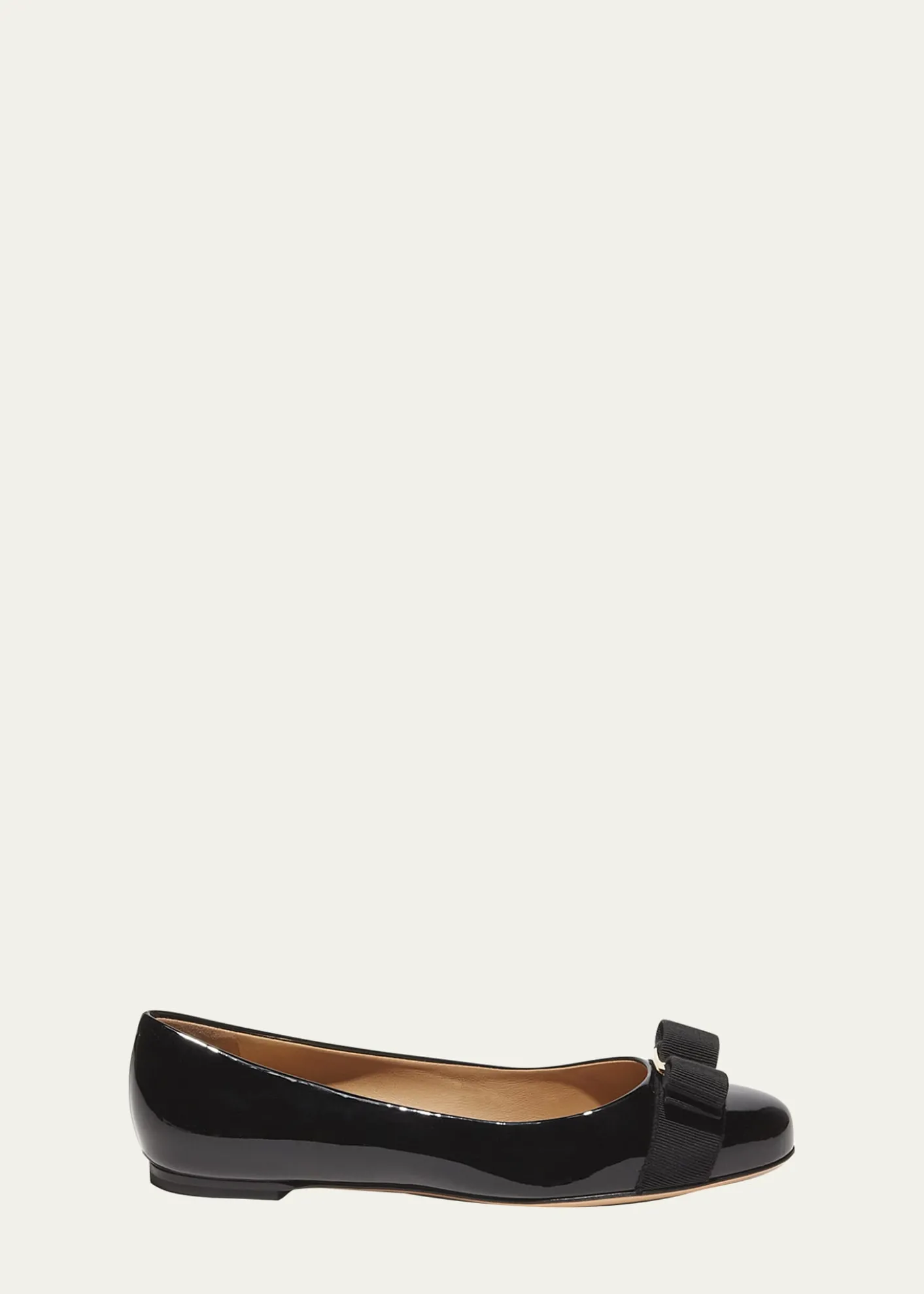 FerragamoVarina Patent Leather Bow Ballerina Flats