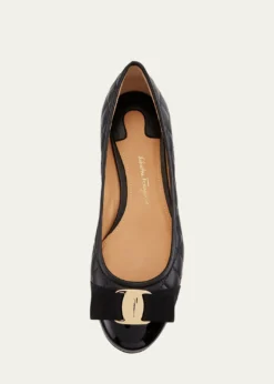 FerragamoVarina Quilted Bow Ballet Flats
