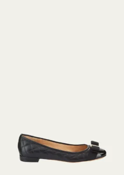 FerragamoVarina Quilted Bow Ballet Flats