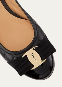 FerragamoVarina Quilted Bow Ballet Flats
