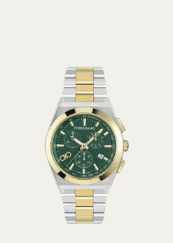 FerragamoVega Upper East Chrono Two-Tone Bracelet Watch, 42mm