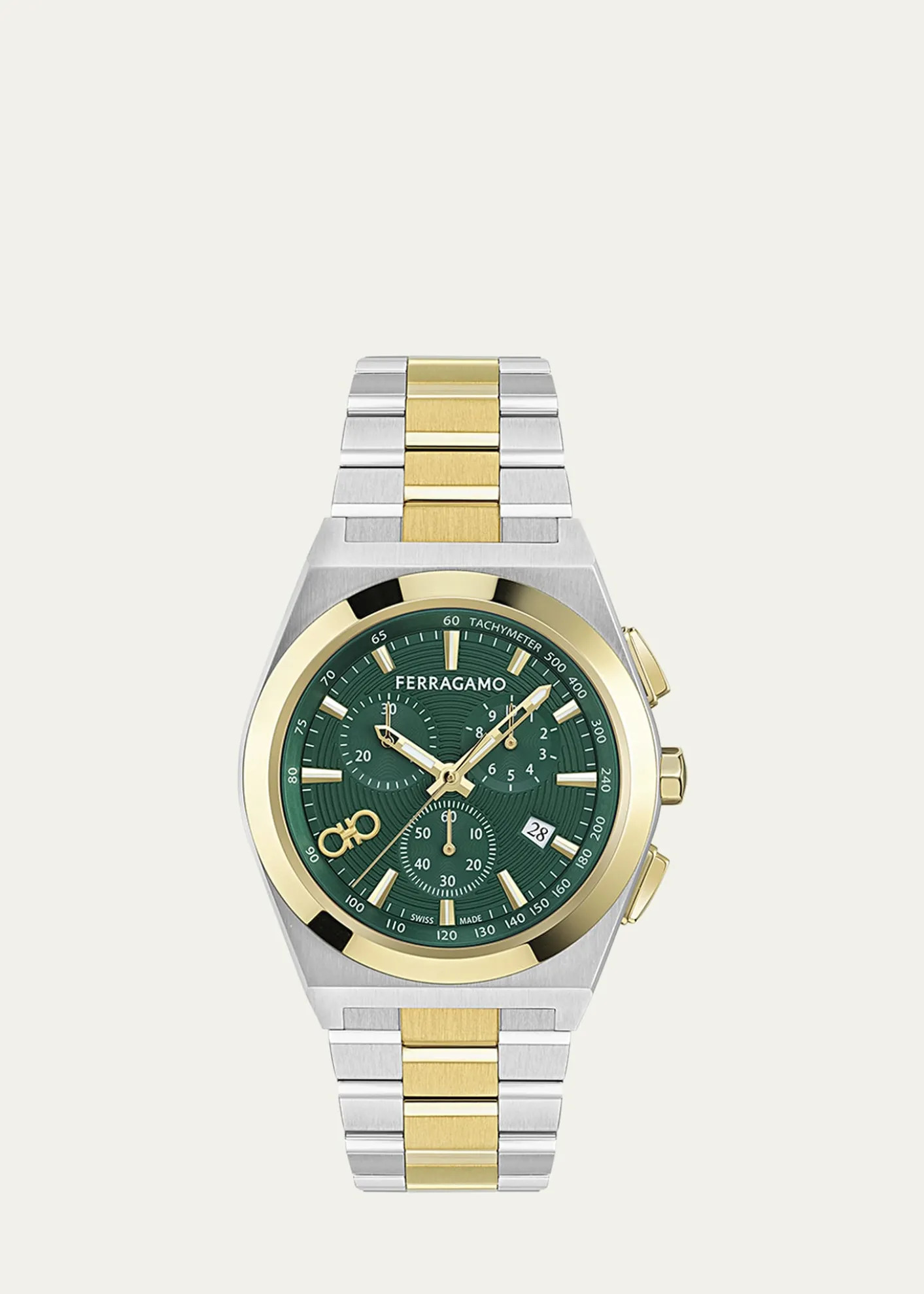 FerragamoVega Upper East Chrono Two-Tone Bracelet Watch, 42mm