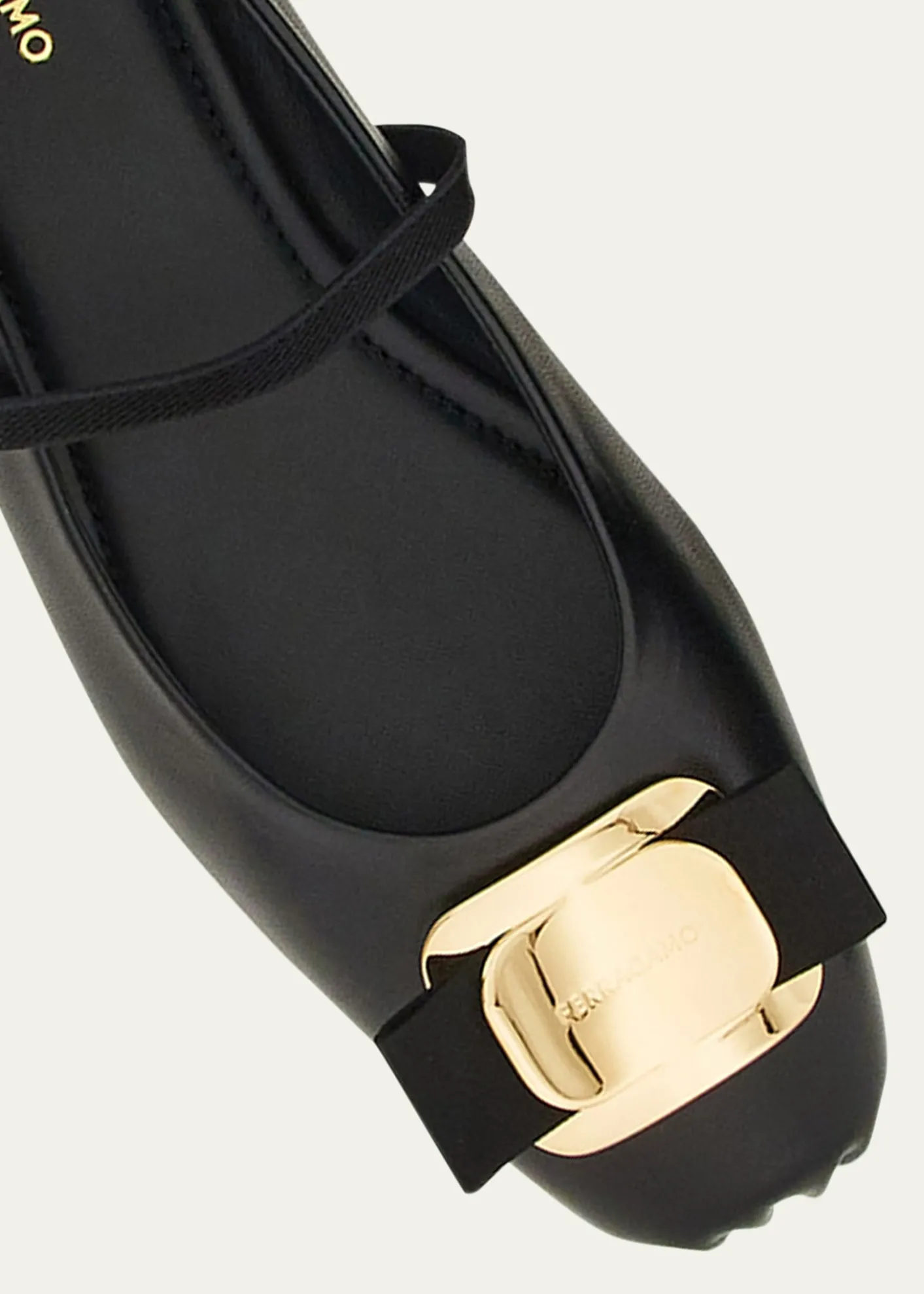 FerragamoZina Leather Bow Mary Jane Ballerina Flats