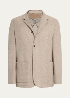 FioroniMen's Cashmere Herringbone Voyager Jacket