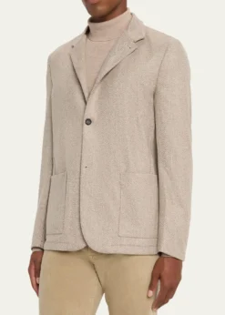 FioroniMen's Cashmere Herringbone Voyager Jacket
