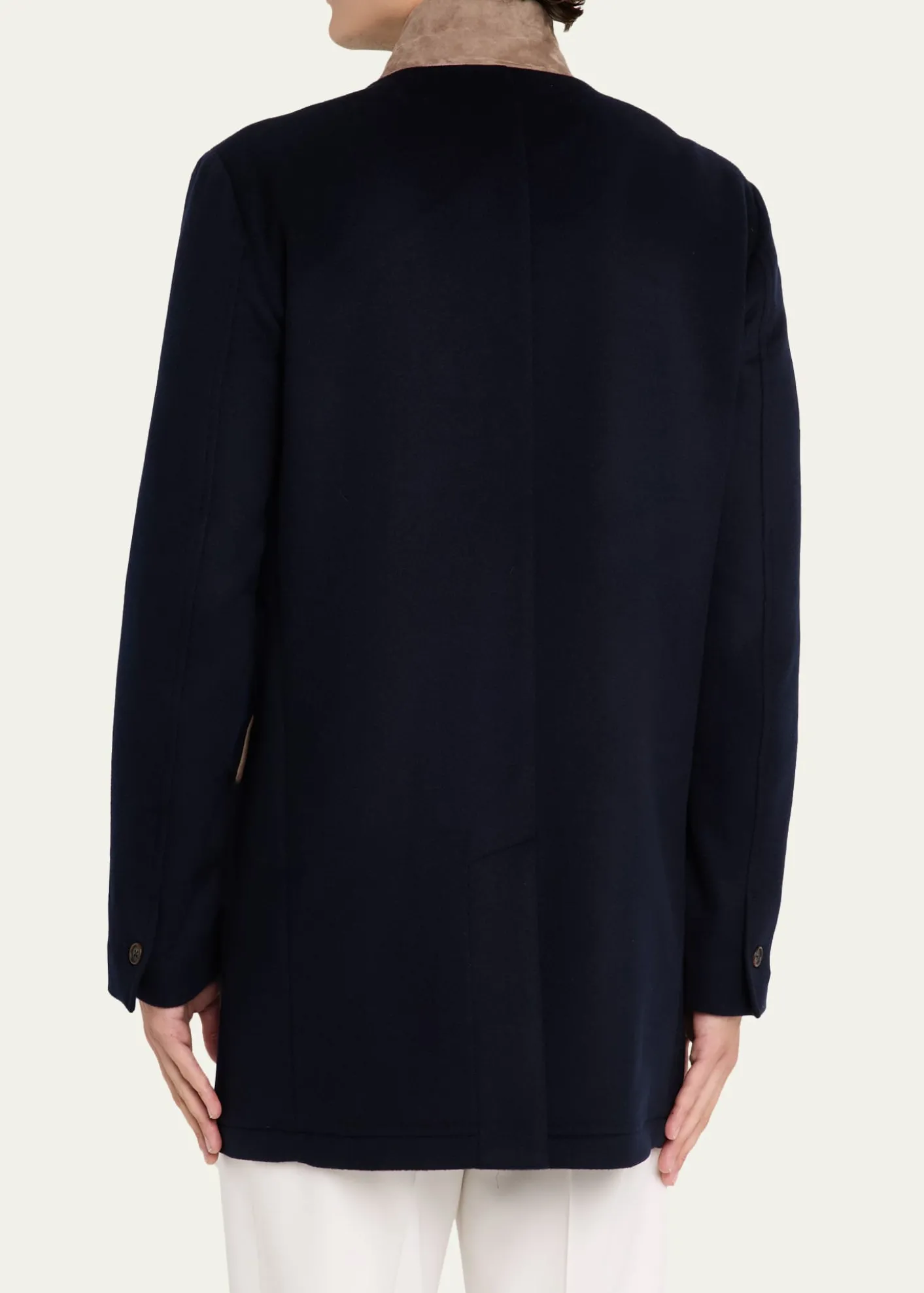FioroniMen's Wool Suede-Collar Overcoat