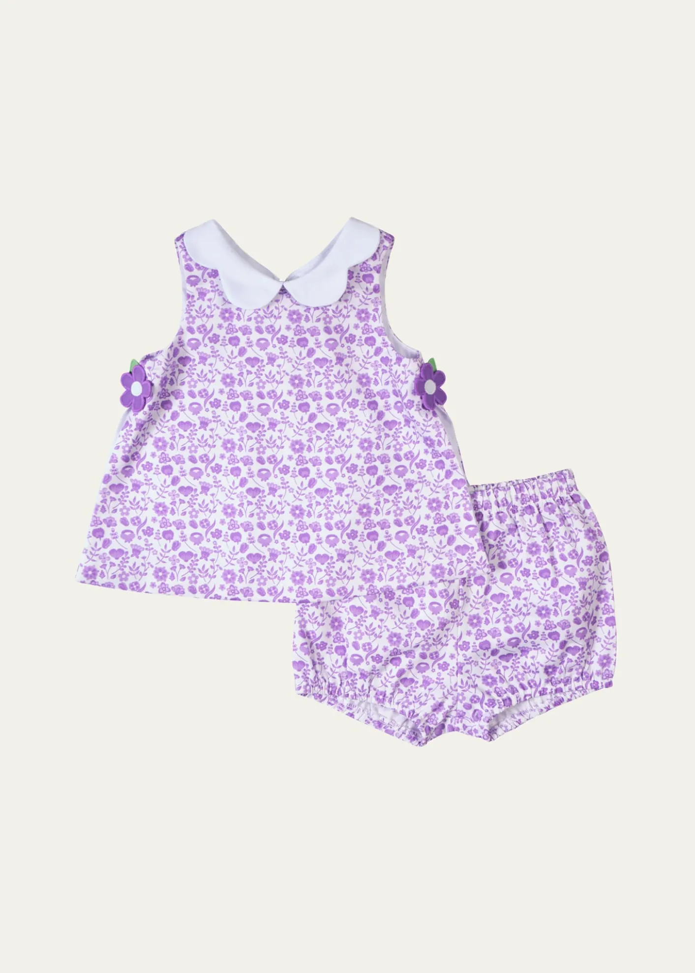Florence EisemanGirl's Floral Cotton Pique Dress & Bloomers Set, Size 6M-24M