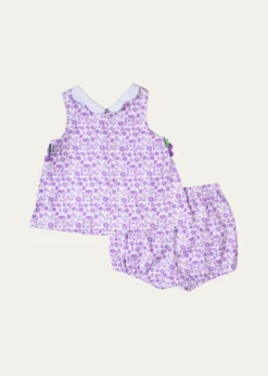 Florence EisemanGirl's Floral Cotton Pique Dress & Bloomers Set, Size 6M-24M