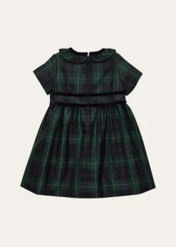 Florence EisemanGirl's Neck-Ruffle Plaid Dress, Size 6M-24M