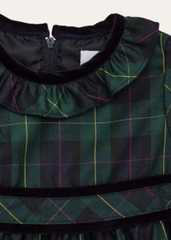 Florence EisemanGirl's Neck-Ruffle Plaid Dress, Size 6M-24M