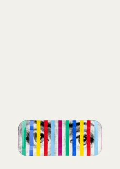 FornasettiFace Stripes Tray, 9.8" x 23.63"