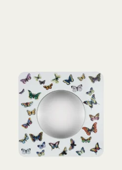 FornasettiFarfalle Convex Mirror with Square Frame