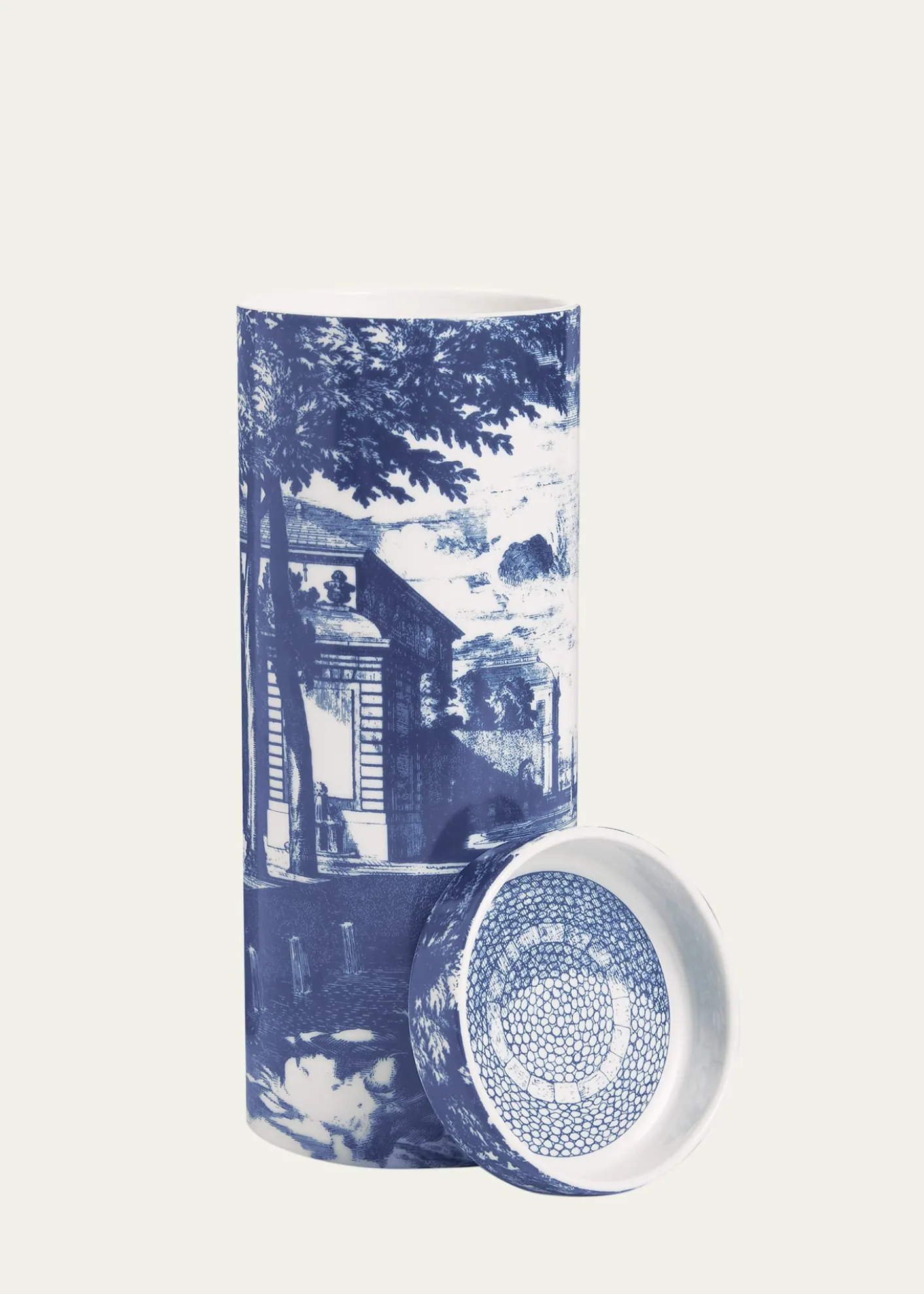 FornasettiScented Tower Candle Blue & White/Giardino Settecentesco