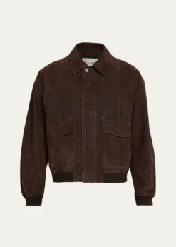 FRAMEMen's Brown Leather Retro Jacket
