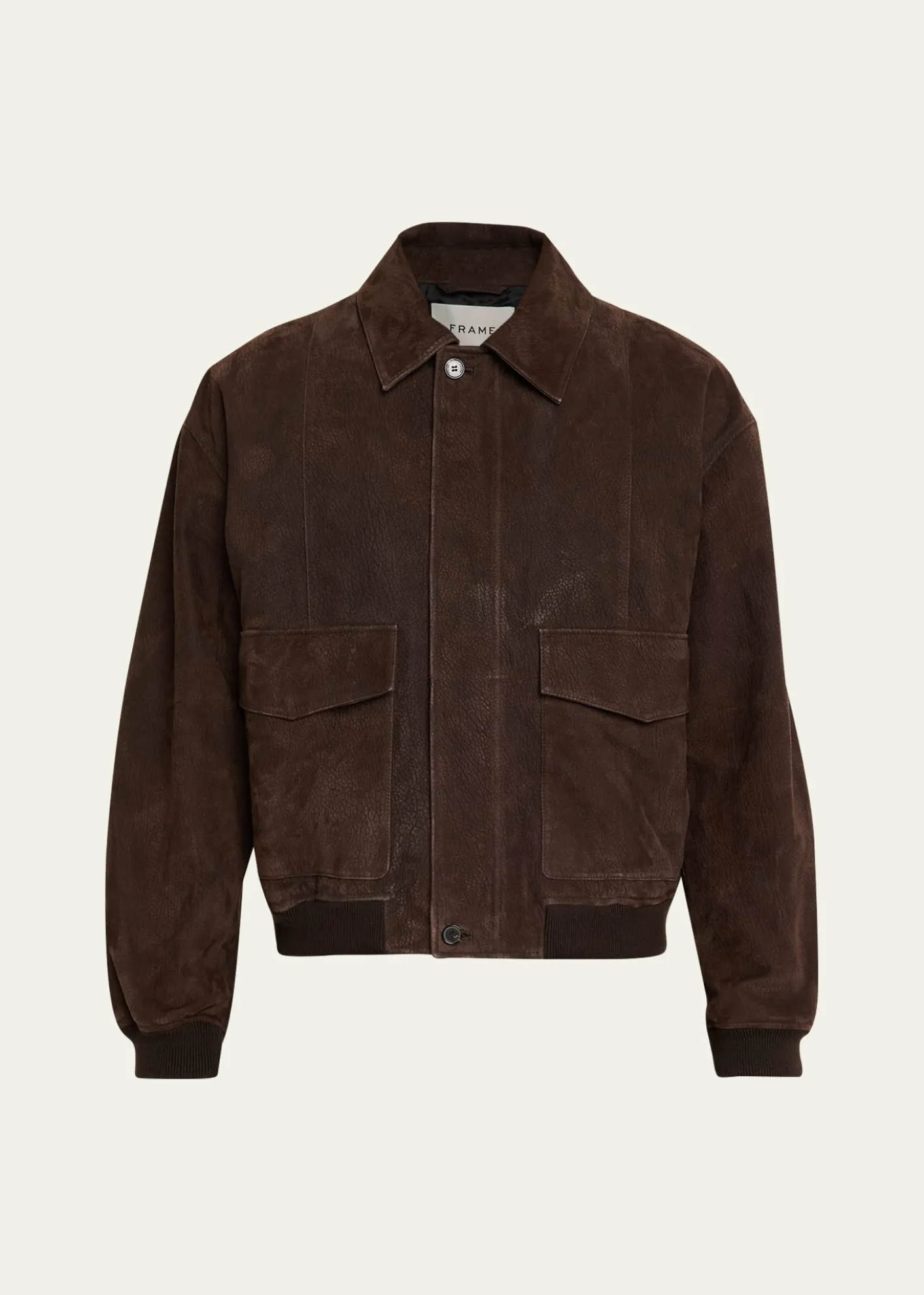 FRAMEMen's Brown Leather Retro Jacket