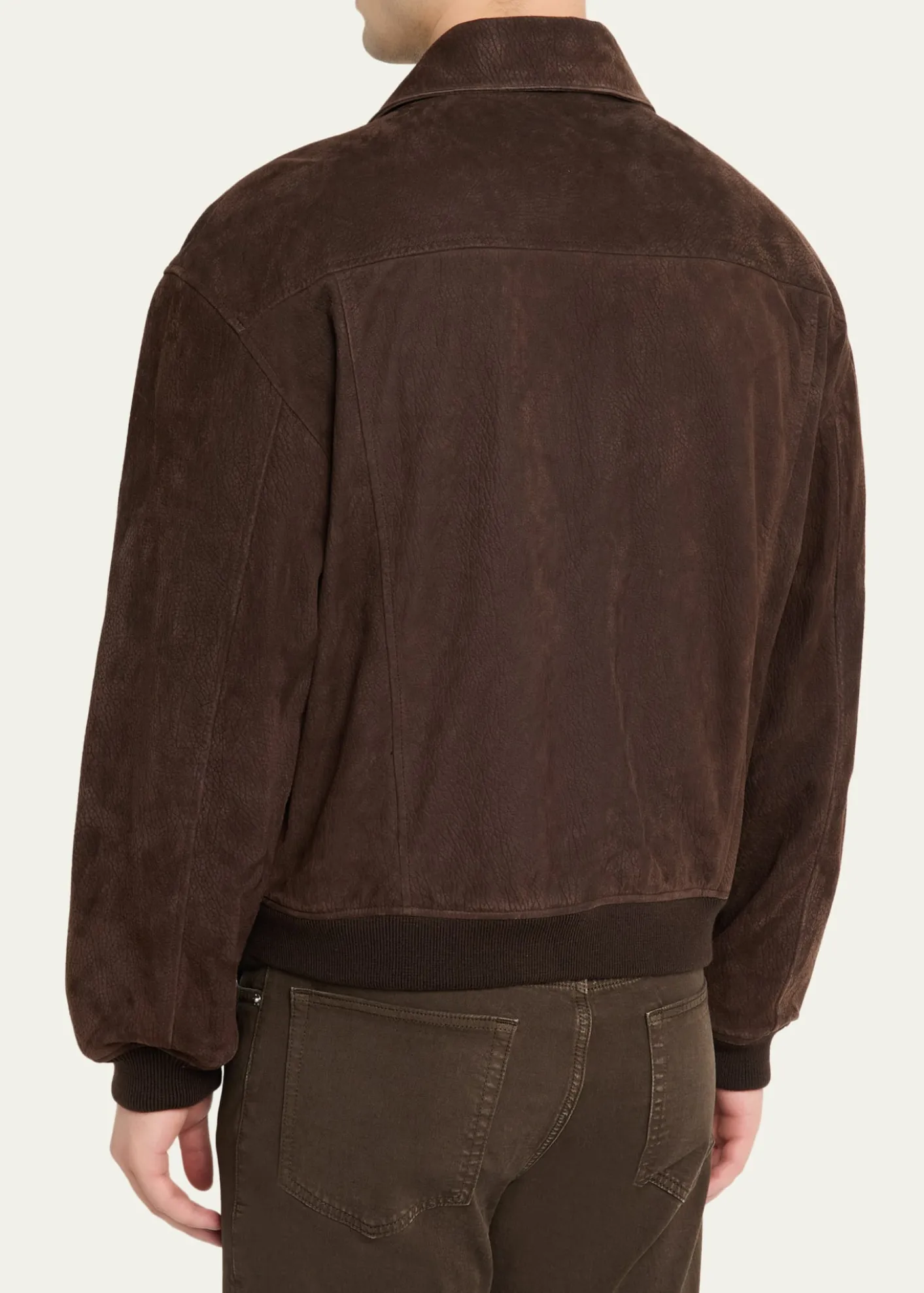 FRAMEMen's Brown Leather Retro Jacket
