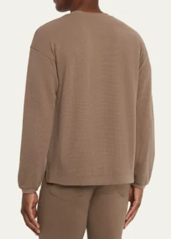 FRAMEMen's Cotton Waffle Textured Long-Sleeve T-Shirt