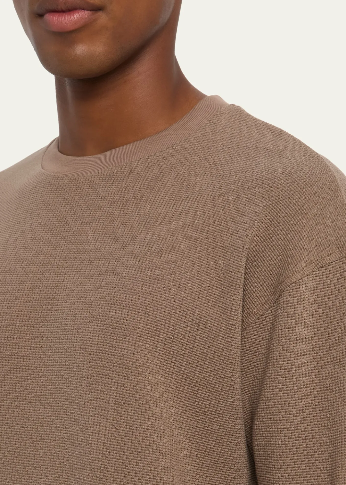 FRAMEMen's Cotton Waffle Textured Long-Sleeve T-Shirt