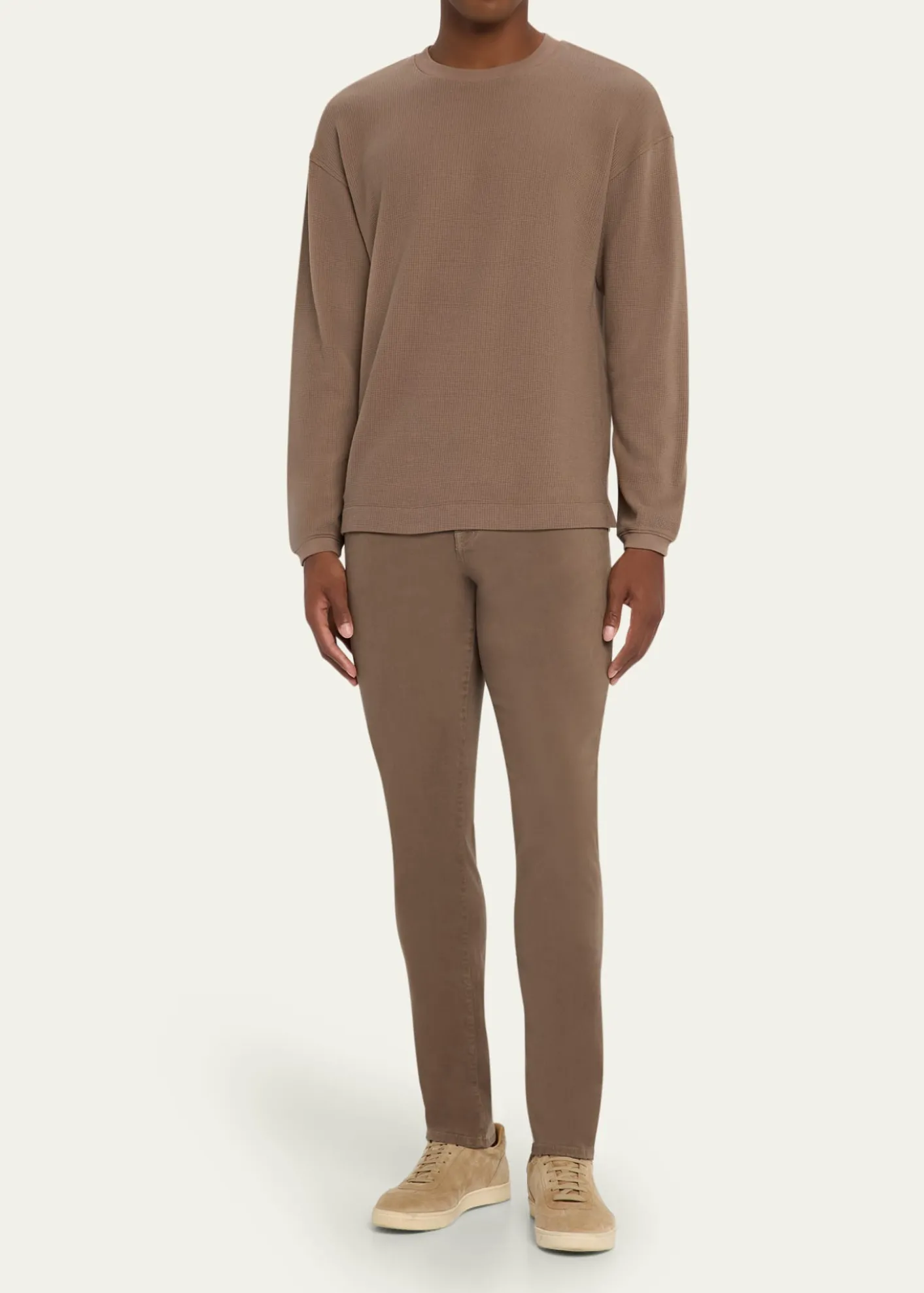 FRAMEMen's Cotton Waffle Textured Long-Sleeve T-Shirt