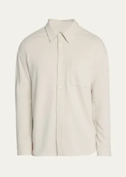 FRAMEMen's Cotton Waffle Texture Button-Down Shirt