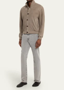 FRAMEMen's Rib Collar Suede Jacket