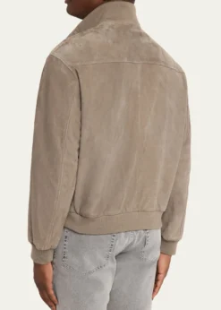FRAMEMen's Rib Collar Suede Jacket